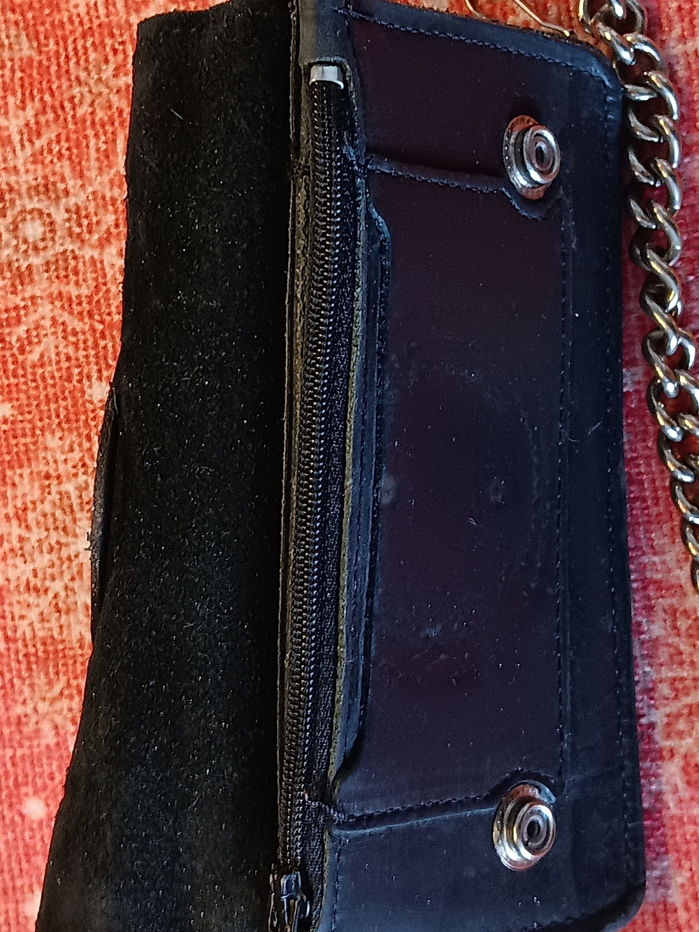 Retro ! Harley-Davidson Black Leather Chain Wallet - Picture 9 of 12